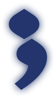 A dark blue, abstract, blob-like shape with a soft, glowing outline against a transparent background. The shape curves inward in the middle, resembling an irregular figure-eight or peanut form.